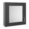 York Traditional Dark Grey 1 Door Mirror Cabinet (600 x 162mm) -Bathroom Mirrors Shop YDG413 p